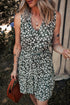 Bohemian Floral All Over Print V Neck Sleeveless Tunic A Line Summer Dress